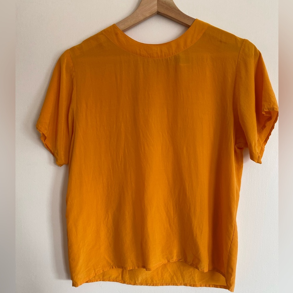 Vintage Anna & Frank Silk Top in Marigold Color